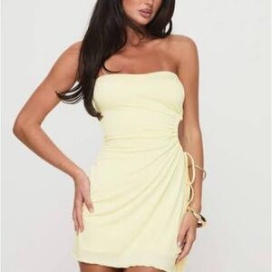 Princess Polly Strapless Yellow mini dress